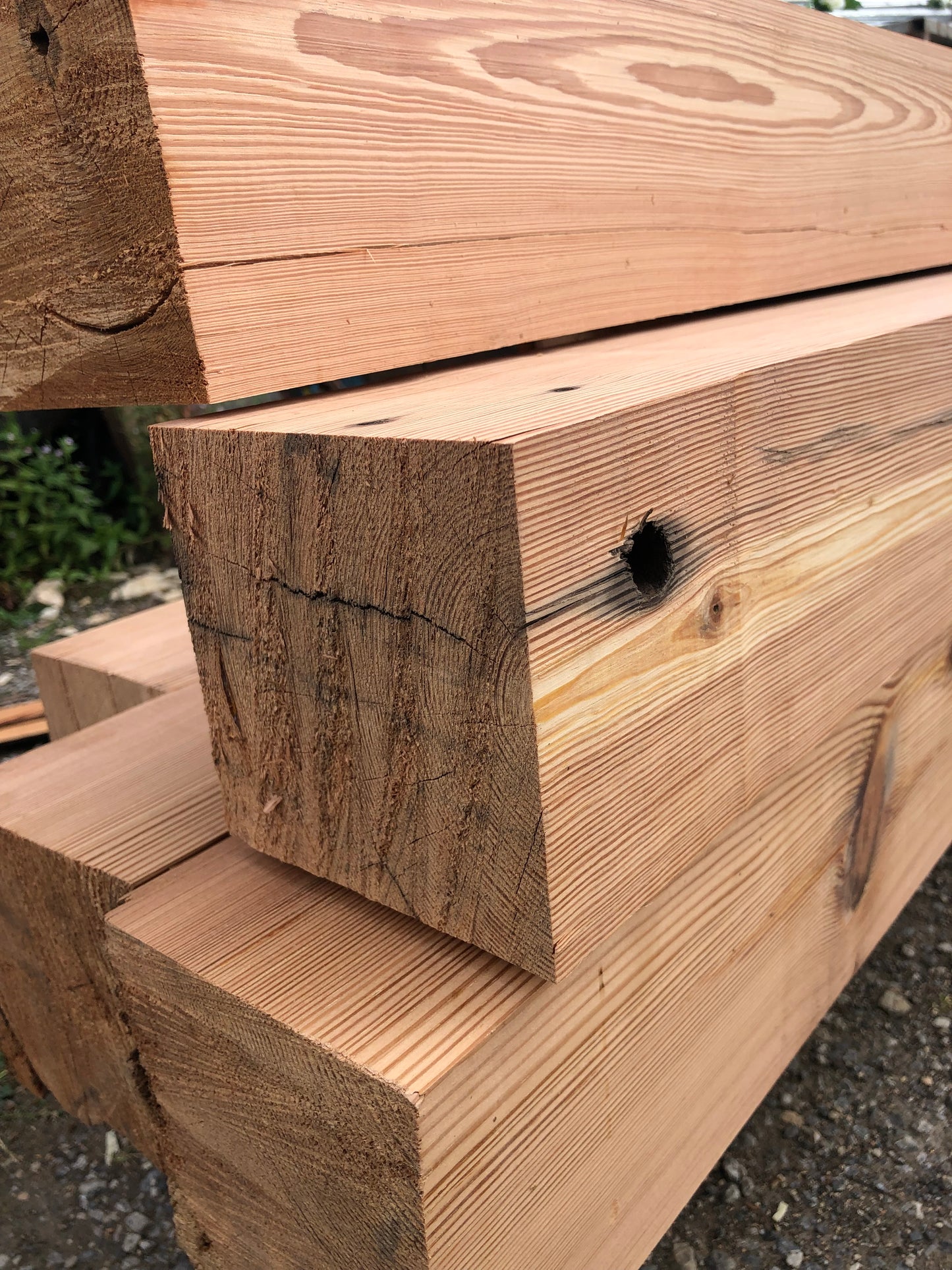 Pitch Pine Beams 4x4” - Solid Wood 1 Linear Metre