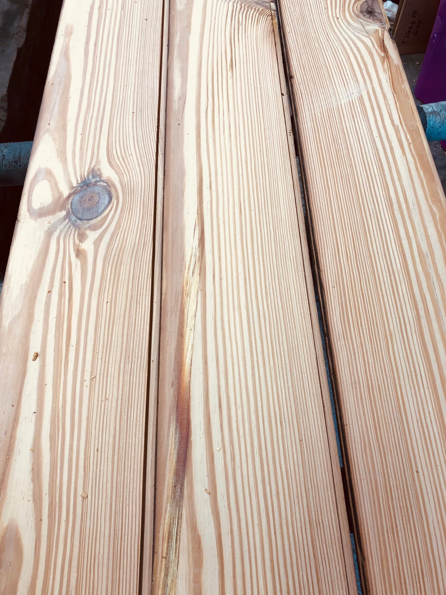 Reclaimed wood flooring made from pitch pine