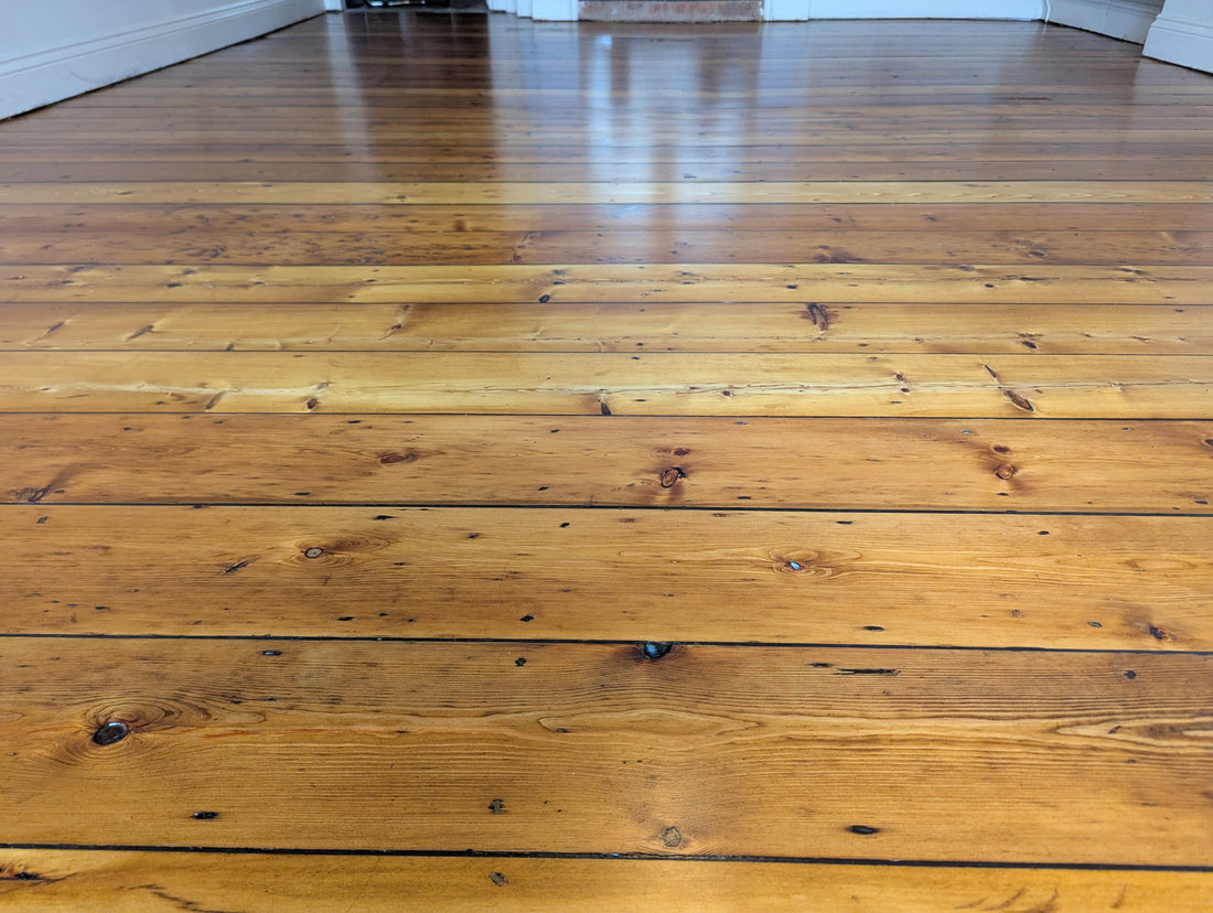 Customer Spotlight: BC Stone and Floor Care's Expert Restoration of a Historic Redwood Pine Floor Using Our Reclaimed Pine Flooring